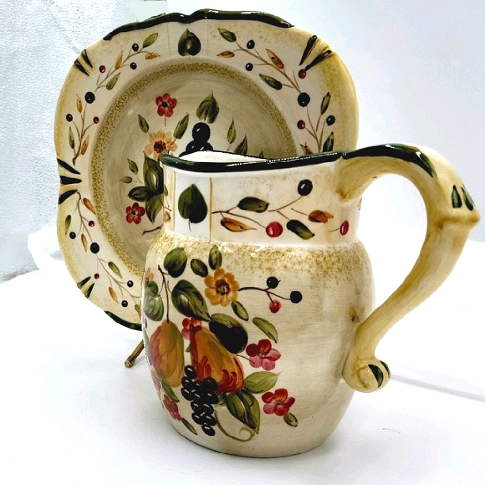 🔴 LA Toscana Serving Platter and Pitcher